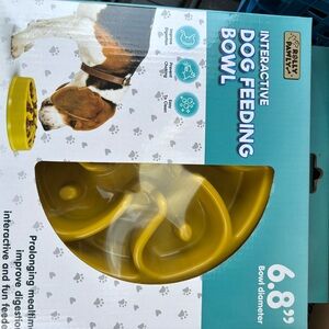 Interactive Dog Feeding Bowl - Yellow